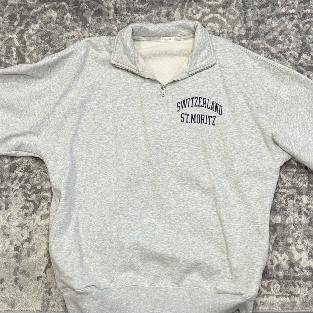 Brandy Melville Gray Quarter-Zip Sweatshirt